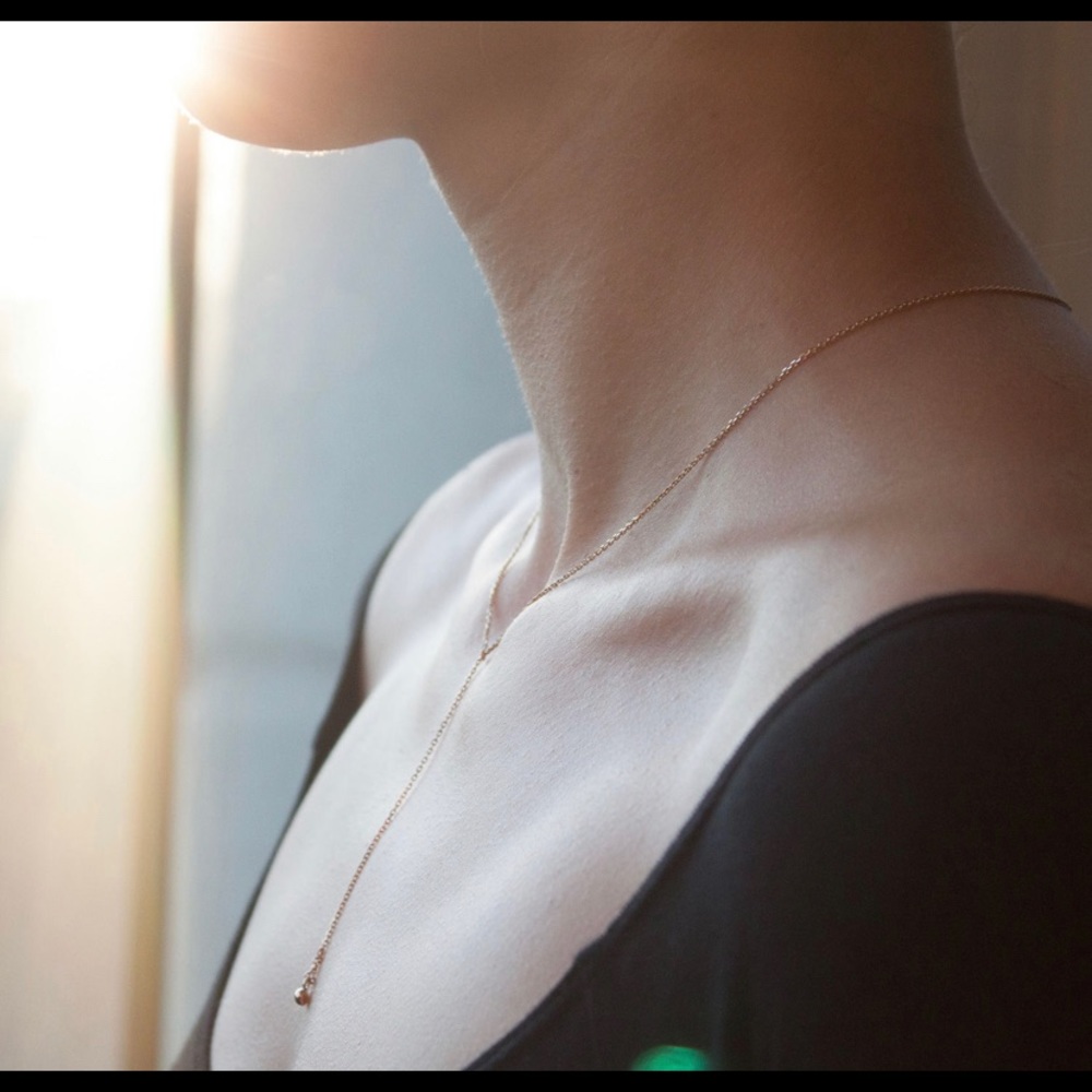 Catbird 14k gold Lariat necklace